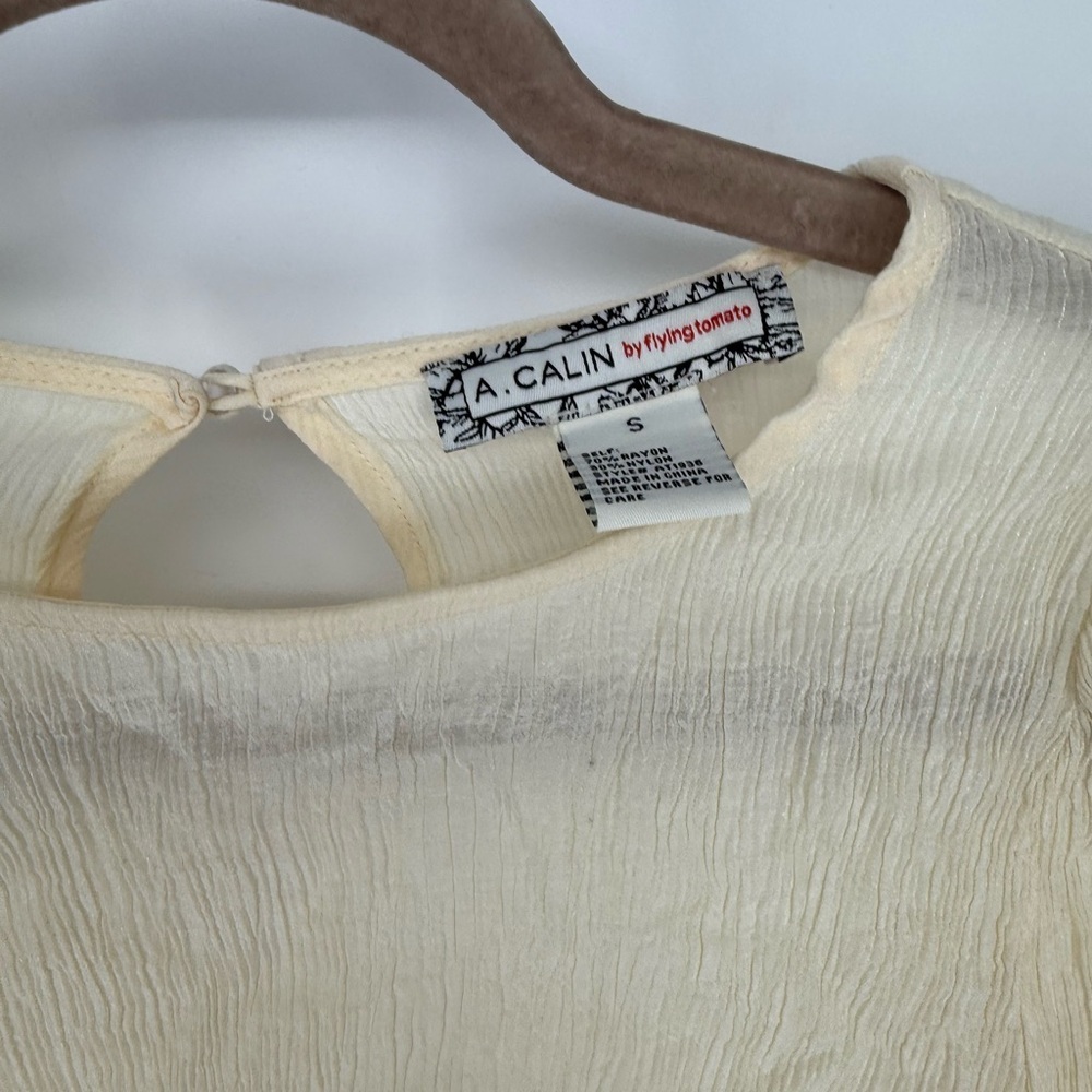 Flying Tomato Cream Blouse with Tie Detail - Picture 2 of 4